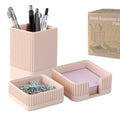 Aesthetic Desk Organizer Set,3-Piece Sturdy Plastic Office Accessories