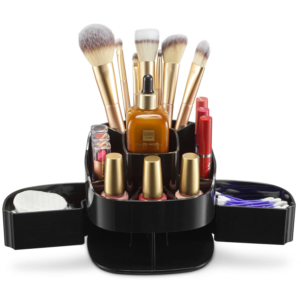 Masirs 360 Rotating Makeup Organizer Countertop, Adjustable Shelf, Clear