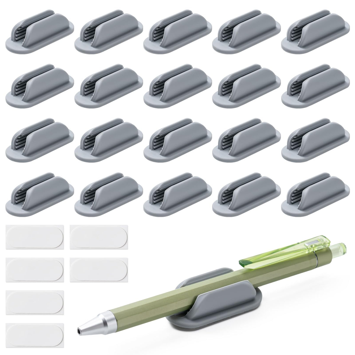 20 Pack Adhesive Pencil Holders for Desk,Silicone Flexible Pen Holder for Wall, Office, School,Home,Classroom Must Haves,Teacher Supplies Accessories,Desk Organizer,Art Supply,Small Gift ﻿