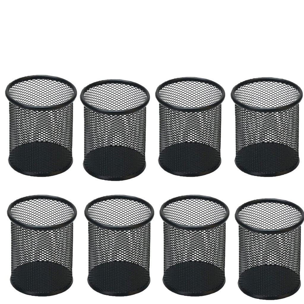 Pen Holder Pencil Holder Mesh Metal Pen Cup Holder Pencil Cup Holder for Desk Office Home Pen Organizer Black, 6 Pack