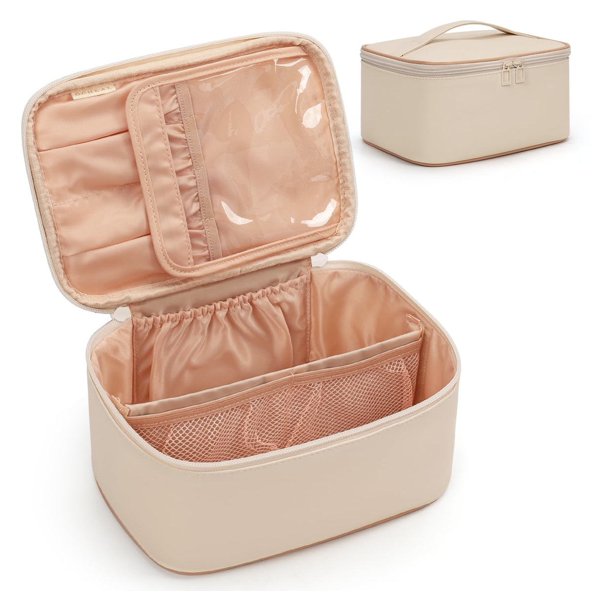 OCHEAL Makeup Bag, Portable Cosmetic Bag Black Make up Case Toiletry Bag
