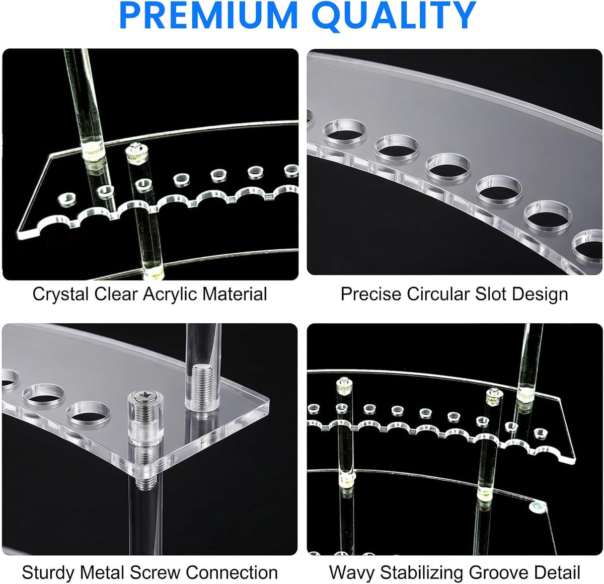 2-Tier Acrylic Pen Display Stand 30 Slot Pen Holder Organizer for Pens Makeup Brushes Art Supplies