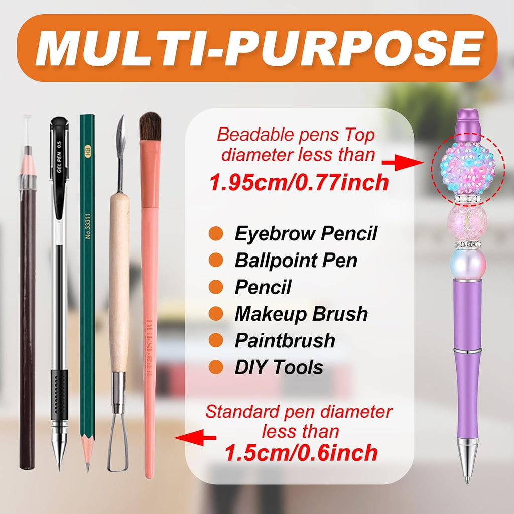 Acrylic Pen Display Stand 24 Slots 1.5cm Clear Pen Stand Display 2 Tier Acrylic Pen Holder Stand for Beadable Pen Pencil