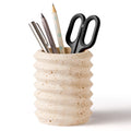 Natural Marble Pen Holder for Desk, Handcrafted Volakas Sturdy Desk Organizer for Office Supplies Storage Desktop Stationary Makeup Brushes Cup Pencil Holders for Home White (DL002)