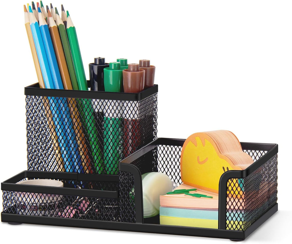 Comix Mesh Pen Holder, Desk Organizer for Home Office, Black
