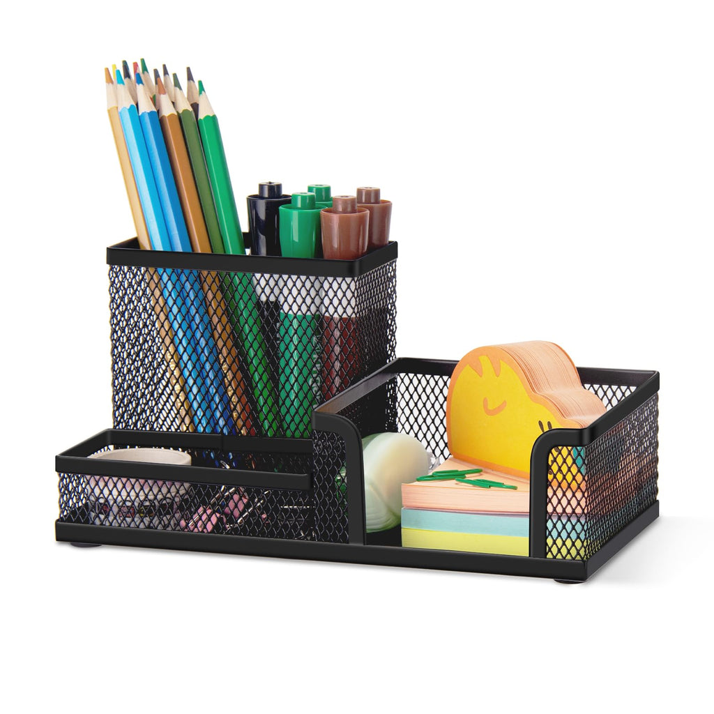 Comix Mesh Pen Holder, Desk Organizer for Home Office, Black