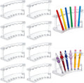 SOUJOY 8 Pack Acrylic Pen Display Stand, 6 Slots Clear Pen Holder Rack