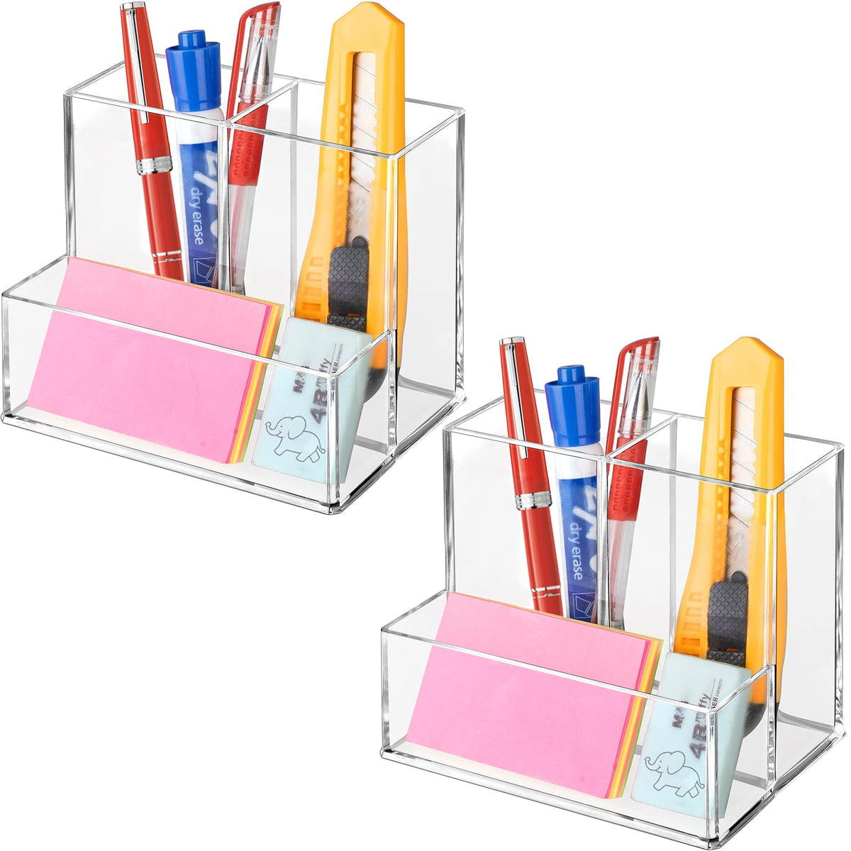 Acrylic Pen Holder for Desk, Pencil Holder for Home, Classroom