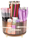 360 Rotating Pen Pencil Holder for Desk, Pen Organizer with 5 Slots