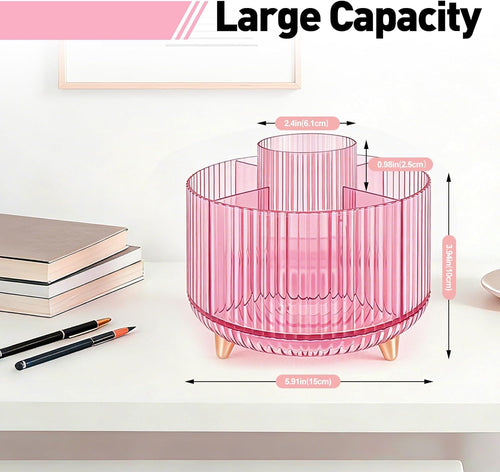 360 Rotating Pen Pencil Holder for Desk, Pen Organizer with 5 Slots
