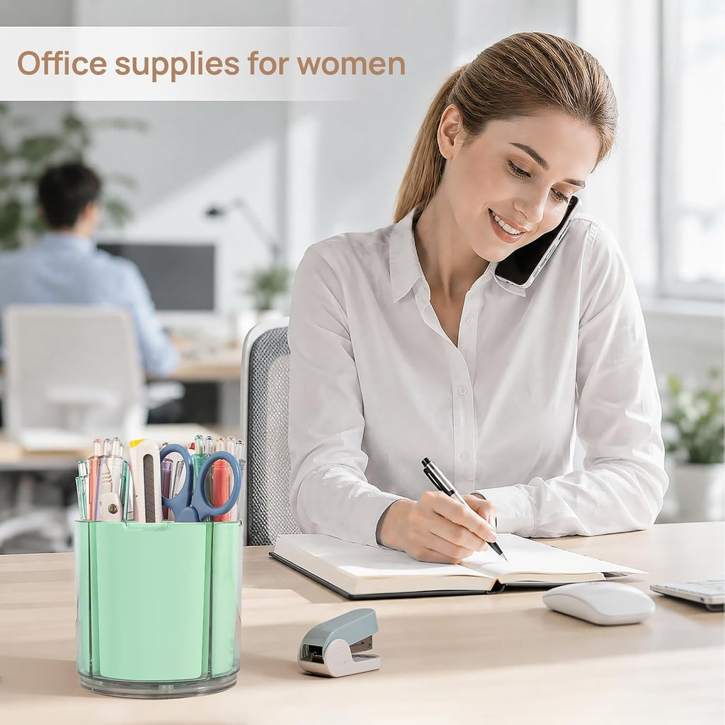 360° Rotating Pen Holder for Desk Adjustable Pencil Organizer, Green
