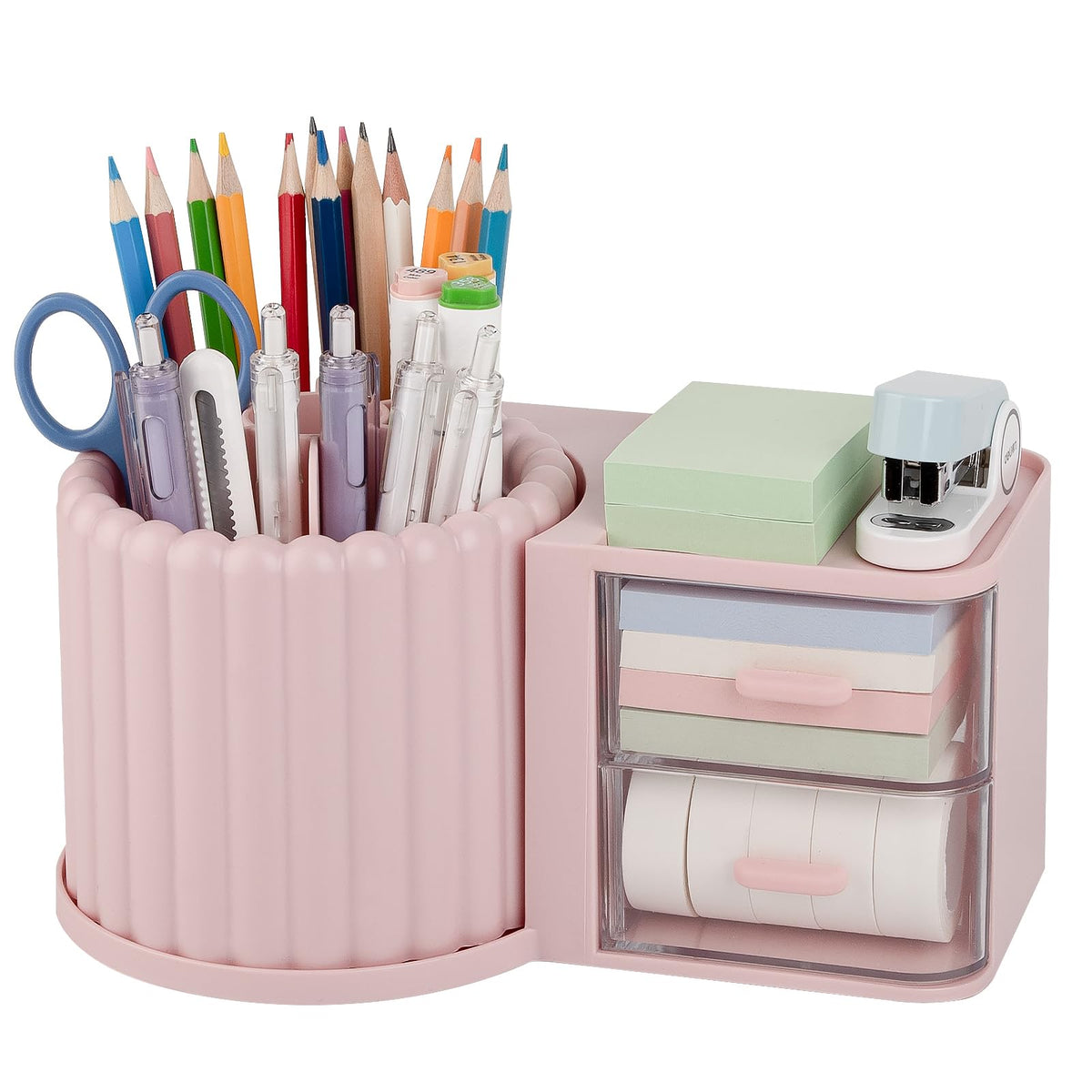 Anyoifax Rotating Pen Holder for Desk Removable Pencil Cup, Small White