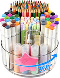 JIKIOU 430pcs Acrylic Pencil Holder Marker Organizer 360-Degree Rotating