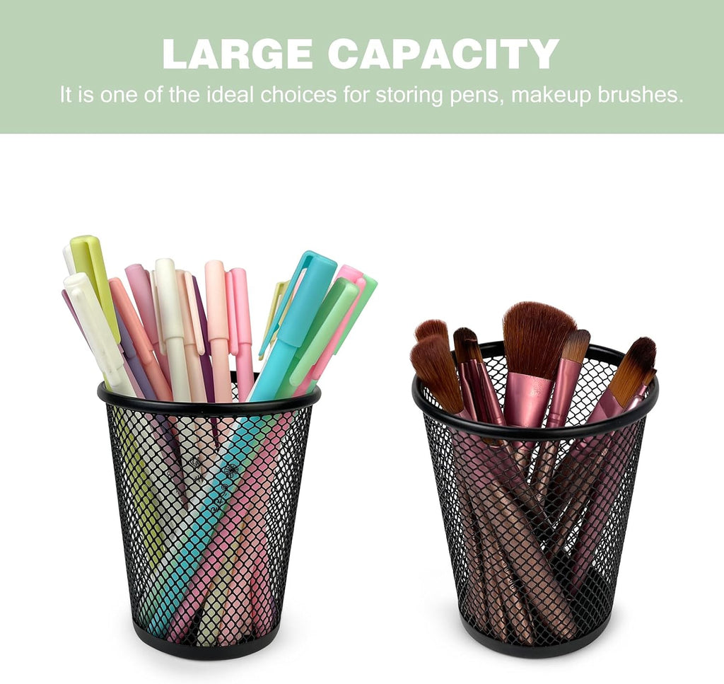 12 Packs Pen Holders, Mesh Pen Cup, Metal Pencil Holders for Desk
