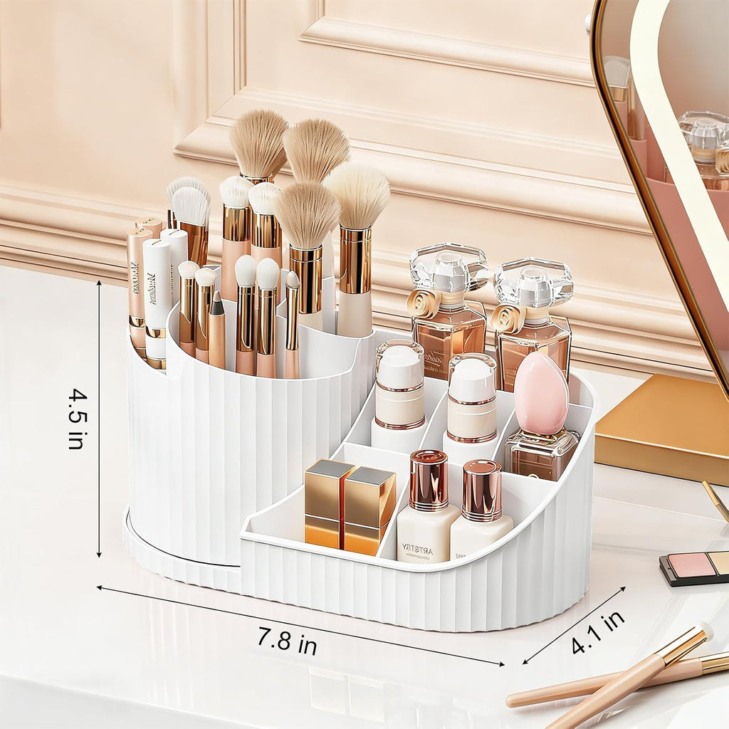 Anyoifax 360 Rotating Makeup Brush Holder Make Up Brushes Organizer, White