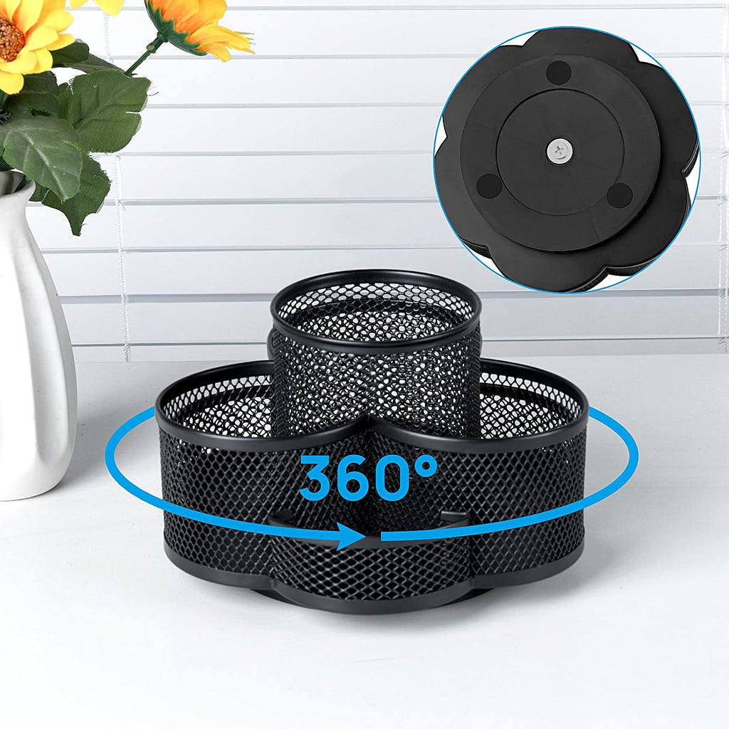 Topwey 360 Rotating Pencil/Pen Holder for Desk in Black