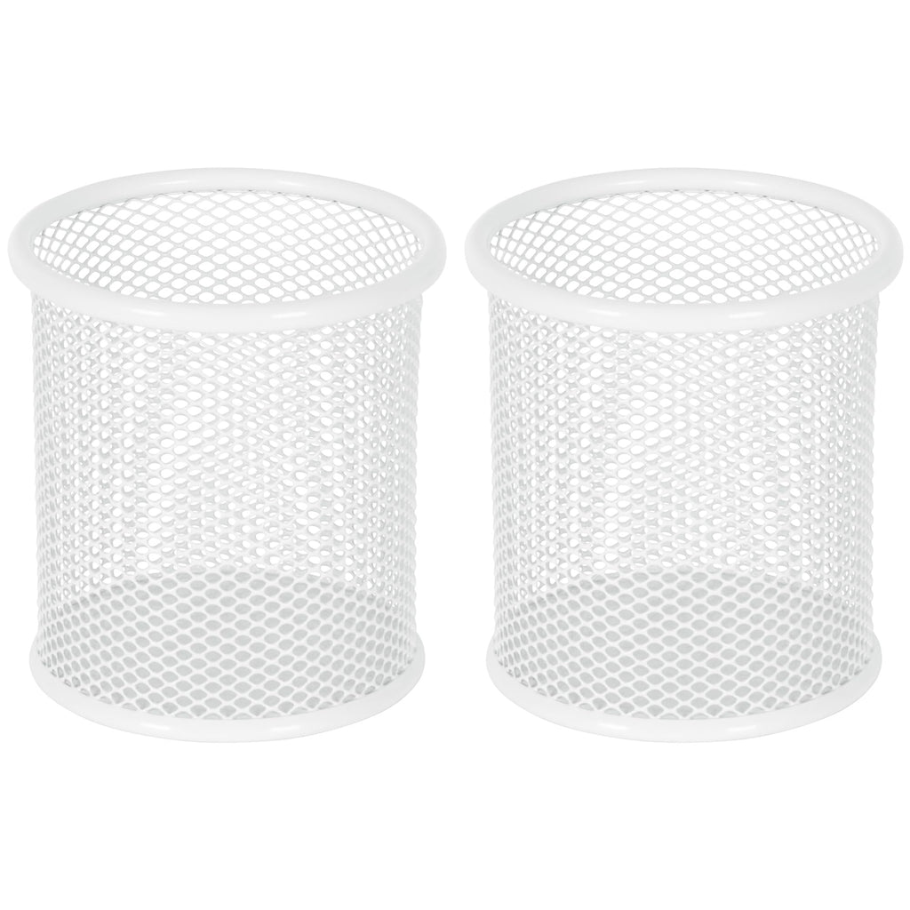 EasyPAG Pencil Holder for Desk, 2 Pack Metal Pen Organizer, Mesh Pencil Cup Organizer for Home, Office, Classroom, School, Black