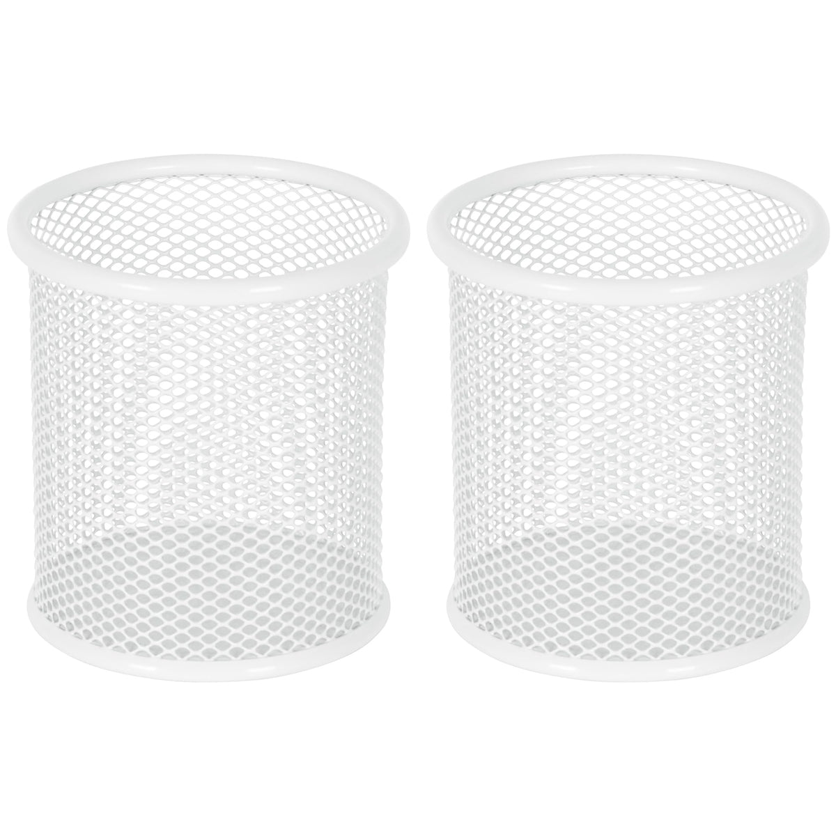 EasyPAG Pencil Holder for Desk, 2 Pack Metal Pen Organizer, Mesh Pencil Cup Organizer for Home, Office, Classroom, School, Black