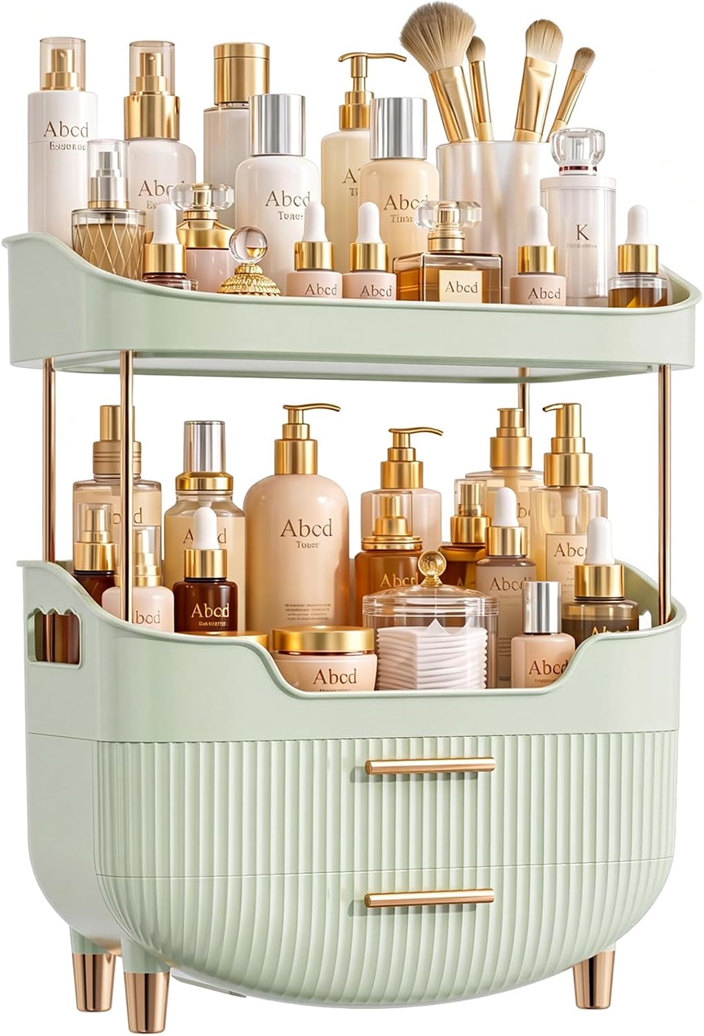 caktraie 4-Tier Makeup Organizer Bathroom Countertop Storage White