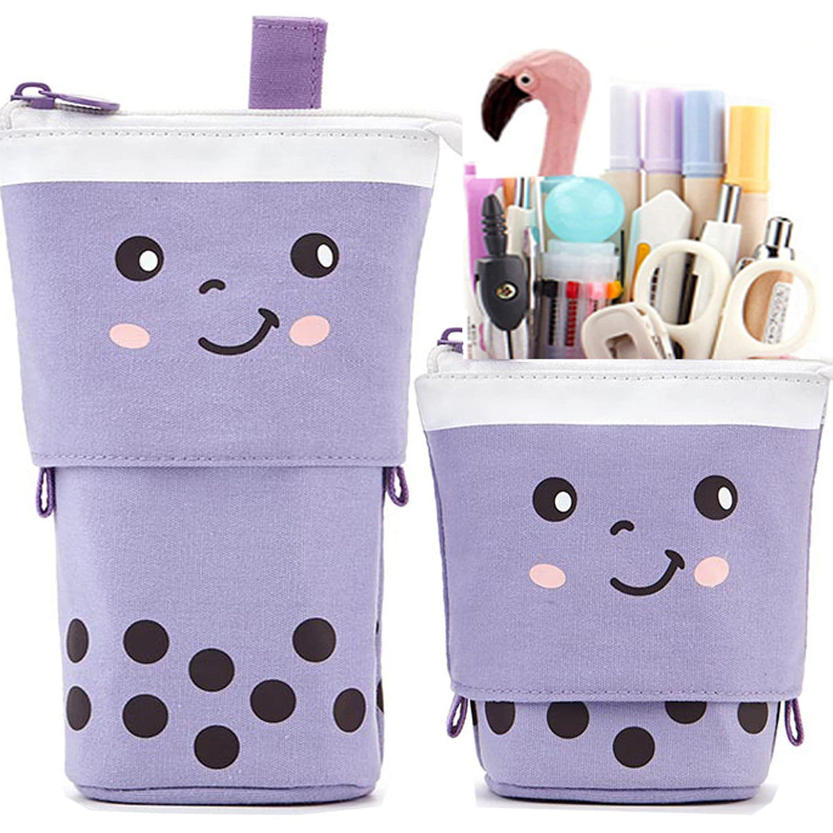 Telescopic Pencil Bag Pen Holder Pop Up Stationery Case, Stand-up Retractable Transformer Bag Standing Organizer, Great for Christmas Holiday New Year Office Bag