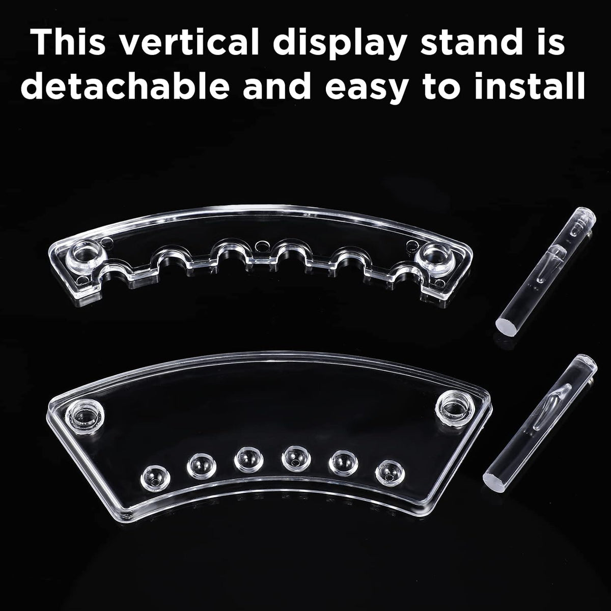 Chinco 10 Pieces Plastic Pen Holder Clear Display Stand 6-slots Display Stand Eyebrow Pen Makeup Brush Rack Organizer for Back to School Office Home Supplies, Vertical