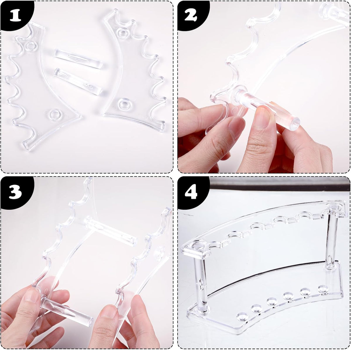 Tinlade 2 Pieces Plastic Pen Holder Stand Pen Display Stand, Clear