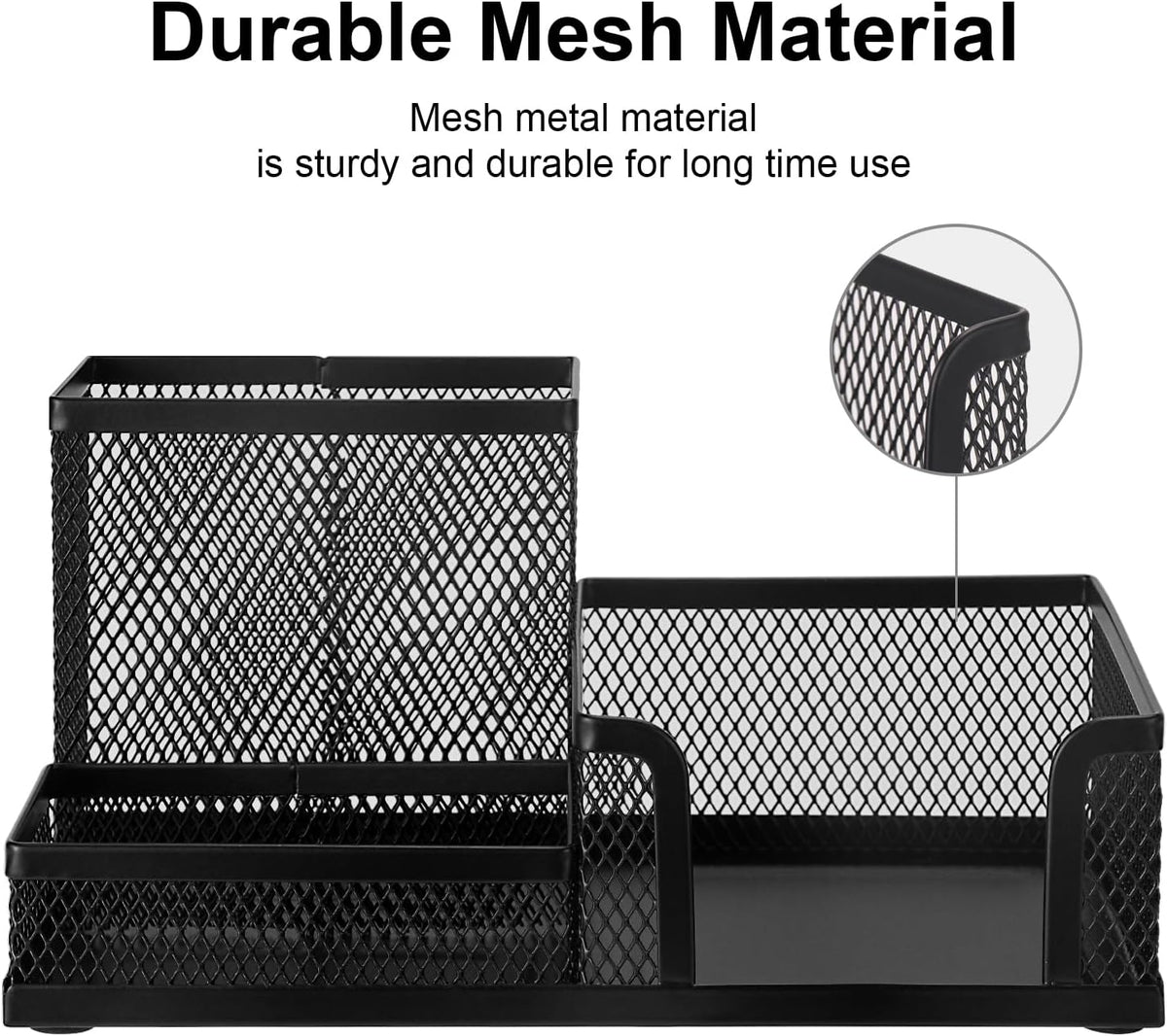 Comix Mesh Pen Holder, Desk Organizer for Home Office, Black