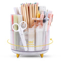 SKYDUE Rotating Pencil Pen Holder, Pen Organizer with 5 Slots - Aesthetic Desk Organizer and Accessories for School, Home, Office Supplies