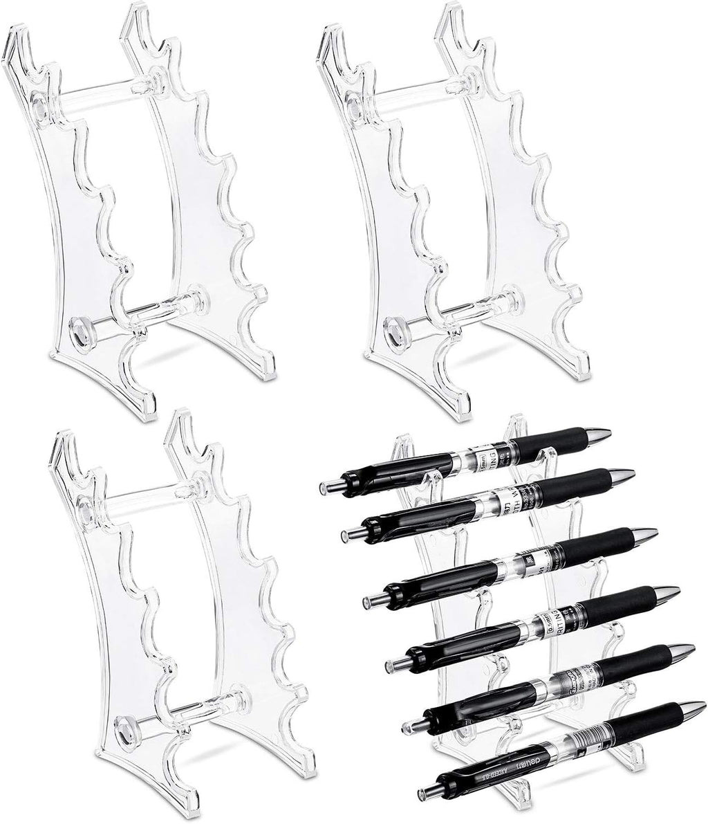 Outus Set of 4 Acrylic Pen Display Stand 6 Slots Holder for Makeup Brush