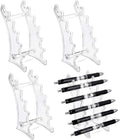 Outus Set of 4 Acrylic Pen Display Stand 6 Slots Holder for Makeup Brush