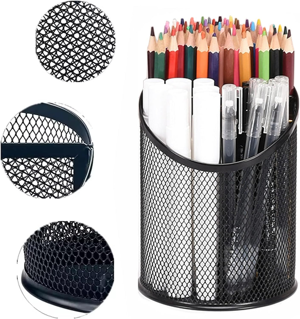 MINDEPOT 2 Pack Pencil Holder Pen Cup for Desk Round Pen Organizer