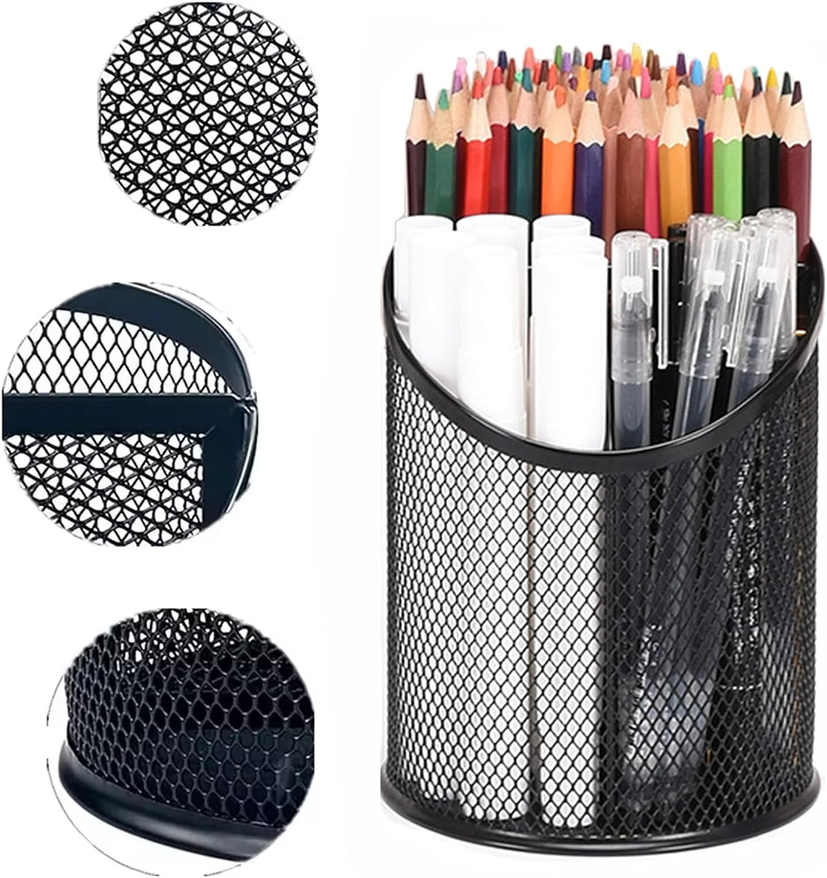 MINDEPOT 2 Pack Pencil Holder Pen Cup for Desk Round Pen Organizer
