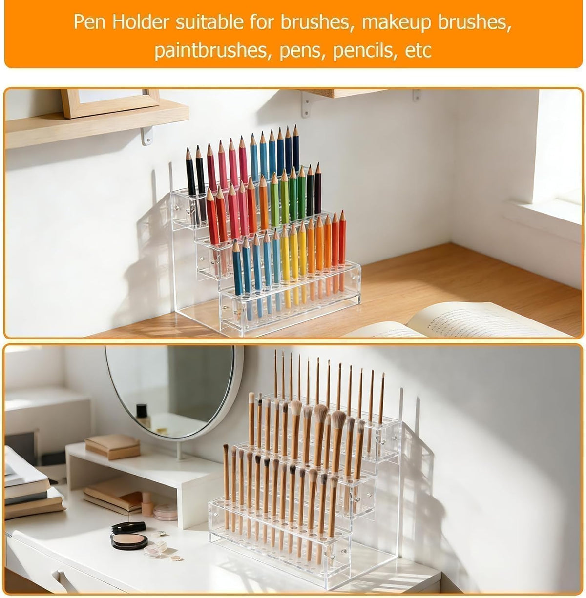 144-Slots Pen Holder for Craft Shows,Acrylic Pen Display Stand Holders
