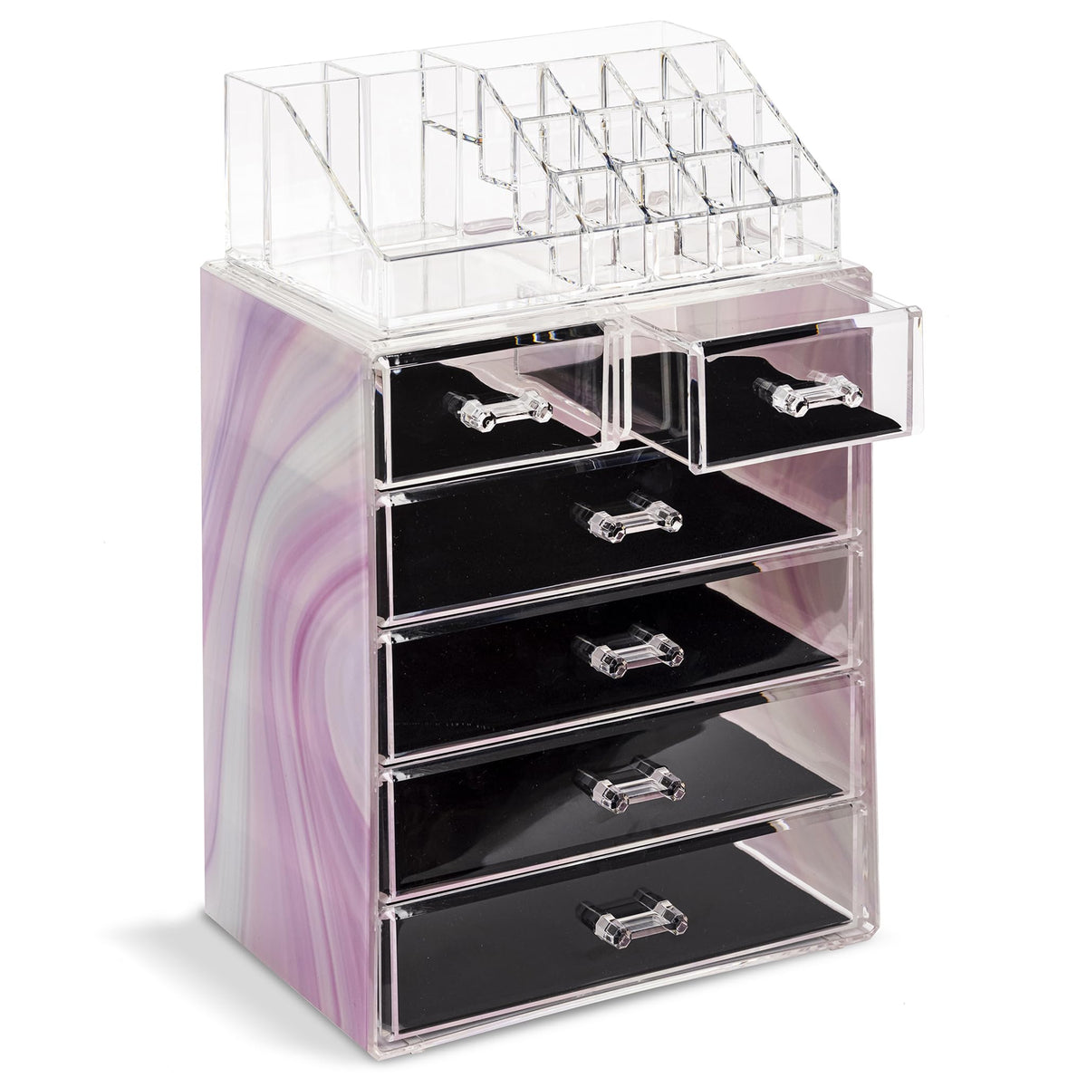 Sorbus Makeup Organizer, 7-Drawer Acrylic 2-Piece Set (Bronze Glow)
