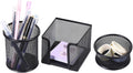 3-Piece Metal Desk Organizers Set, Mesh Pencil Holder with Sticky Note Holder and Paper Clip holder, Stationery Storage for Home, Classroom & Workplace