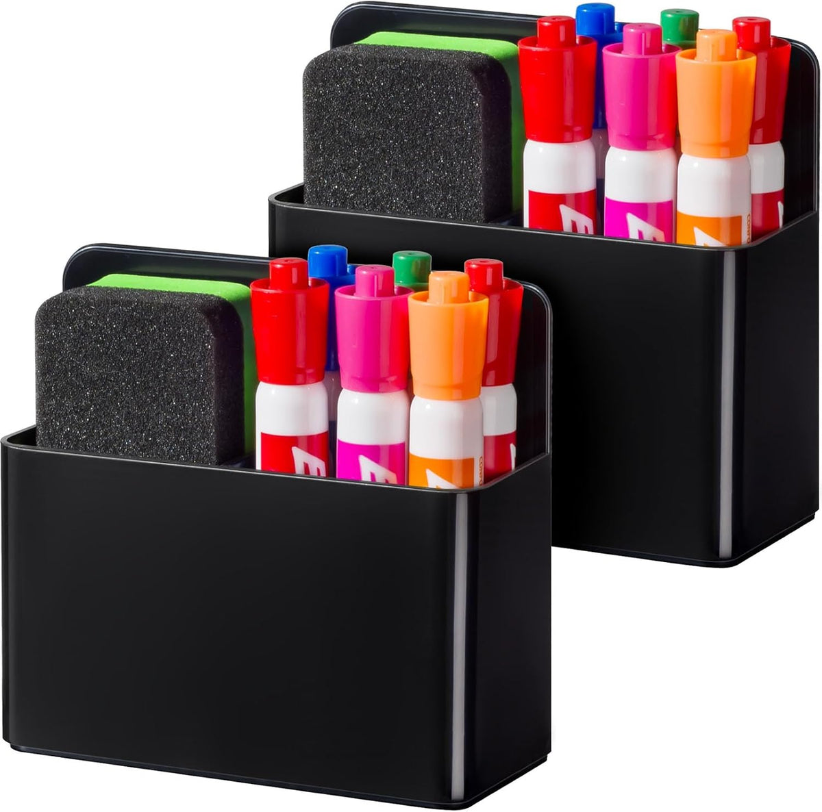 BEYGORM Plastic Magnetic Pen Holder, Powerful Magnet, 2 Pack