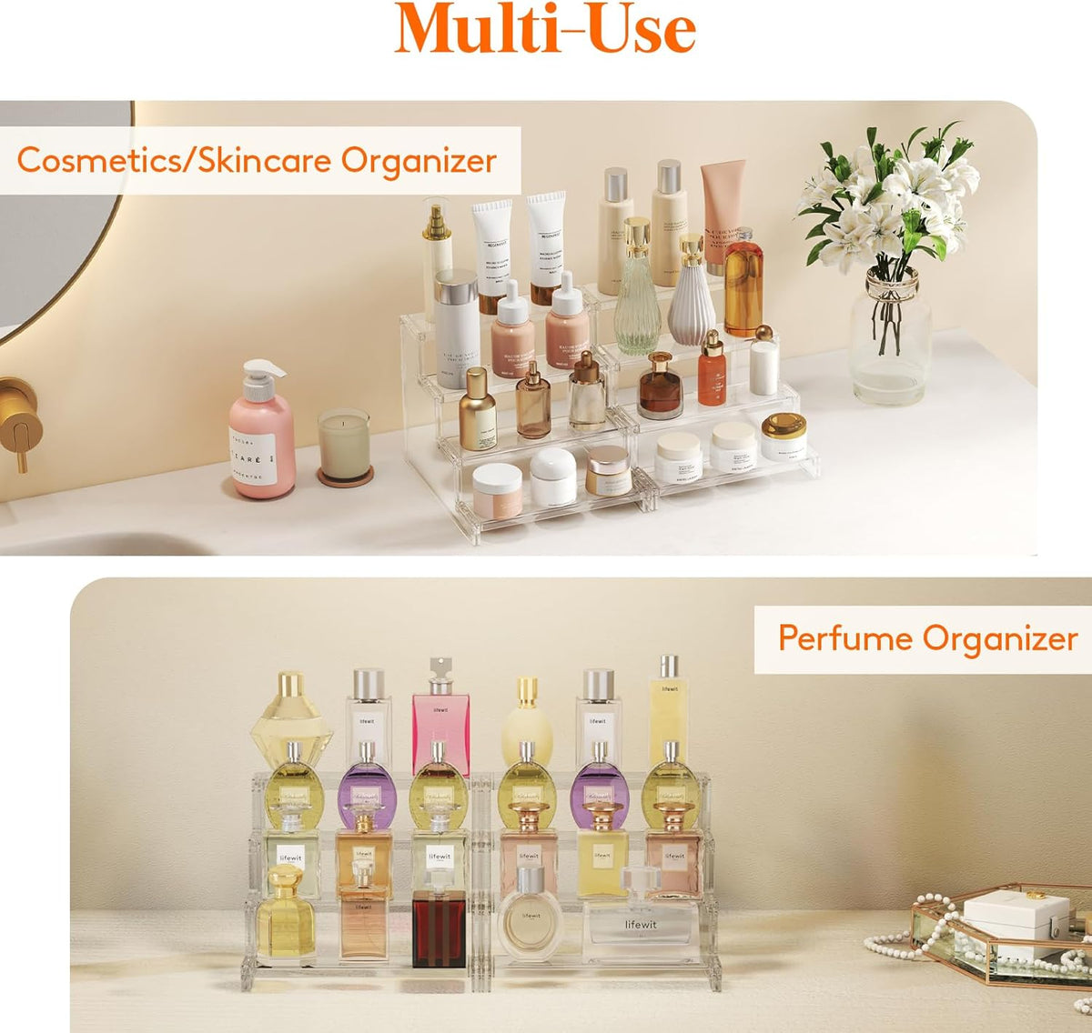 Lifewit Perfume Organizer, Cologne Stand Tool-Free Assembly, 9", 1 Pcs