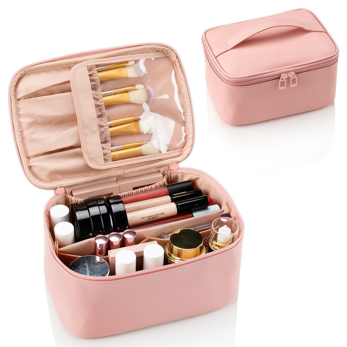 OCHEAL Makeup Bag, Portable Cosmetic Bag Black Make up Case Toiletry Bag