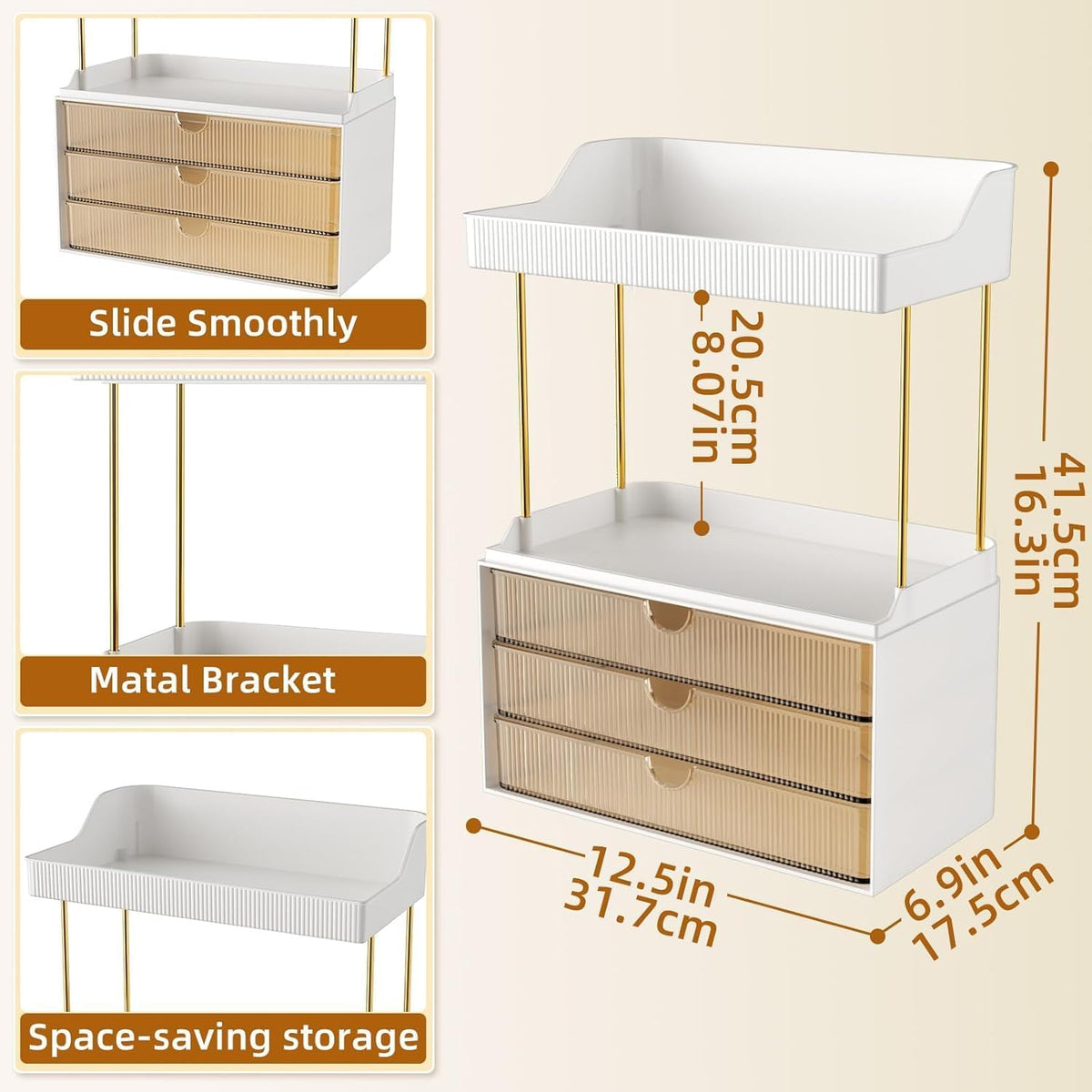 StorBin Arcylic 5-Tier Makeup & Skincare Organizer for Vanity, Bath