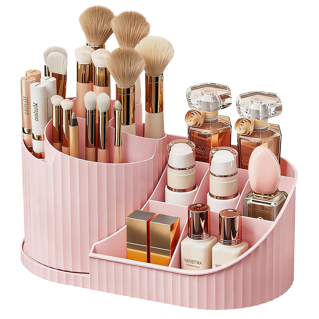 Anyoifax 360 Rotating Makeup Brush Holder Make Up Brushes Organizer, White