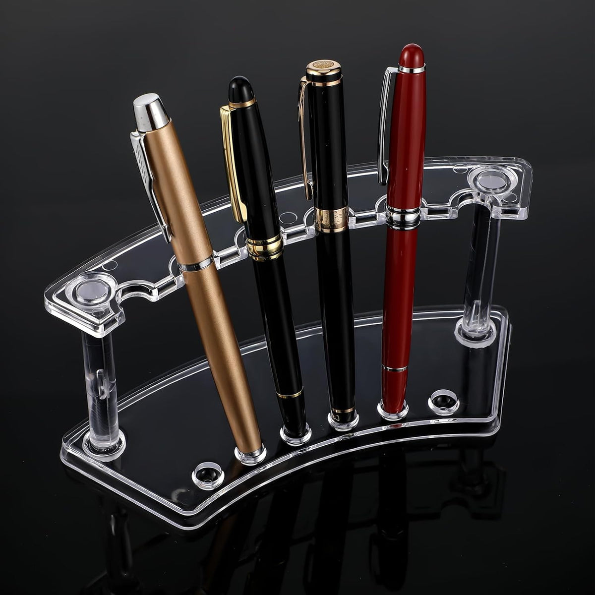 Tinlade 2 Pieces Plastic Pen Holder Stand Pen Display Stand, Clear