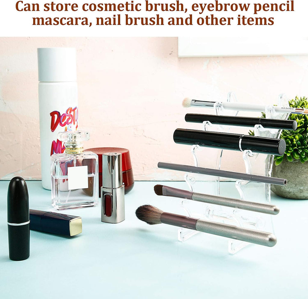 Outus Set of 4 Acrylic Pen Display Stand 6 Slots Holder for Makeup Brush