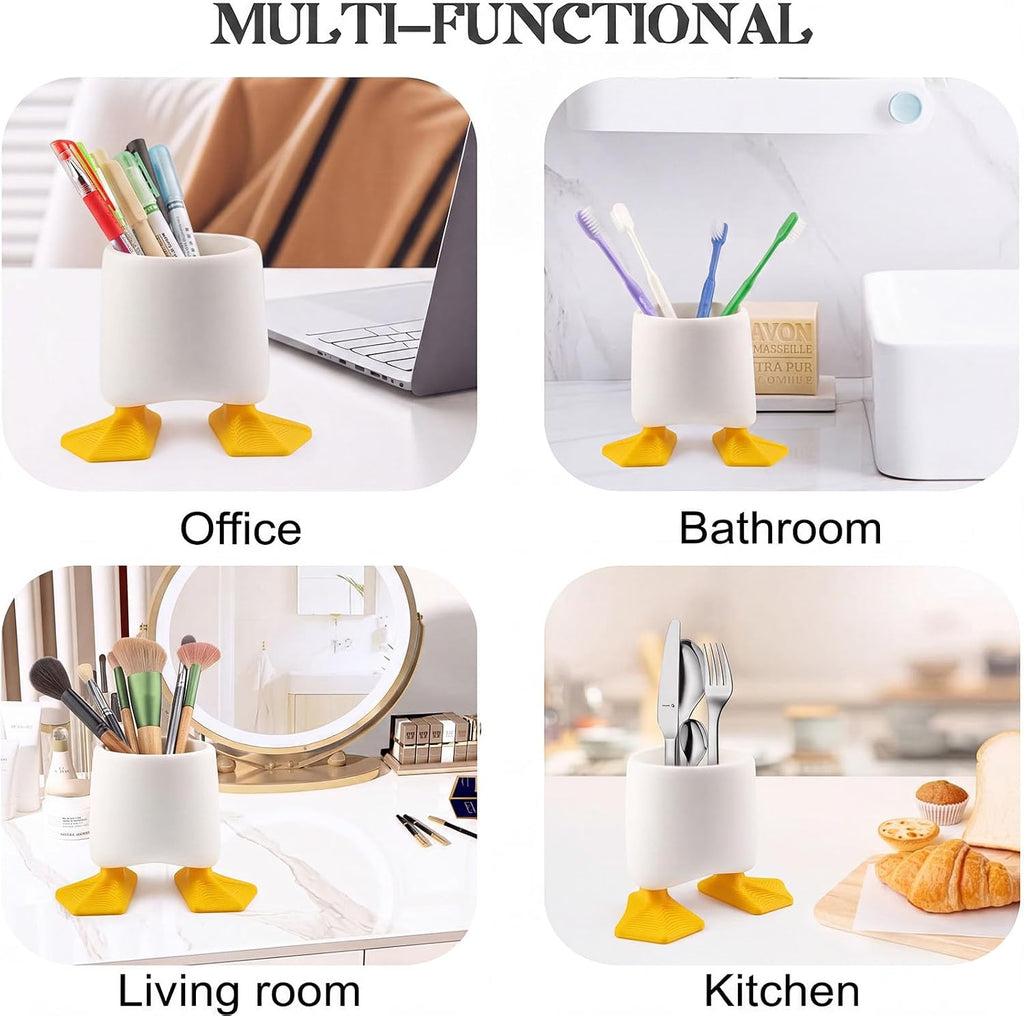 Creative Fun Duck Pen Pencil Holder, Multifunctional Stationery Pen Holder
