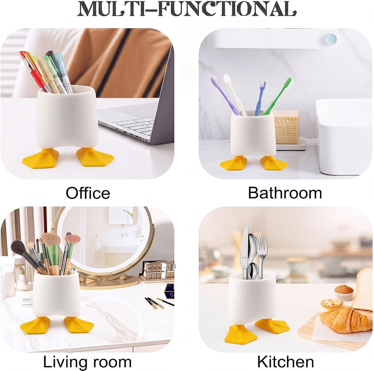 Creative Fun Duck Pen Pencil Holder, Multifunctional Stationery Pen Holder