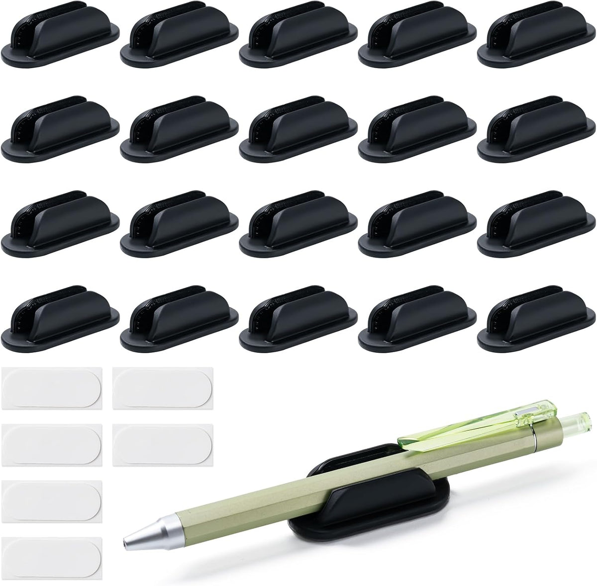 20 Pack Adhesive Pencil Holders for Desk,Silicone Flexible Pen Holder for Wall, Office, School,Home,Classroom Must Haves,Teacher Supplies Accessories,Desk Organizer,Art Supply,Small Gift ﻿