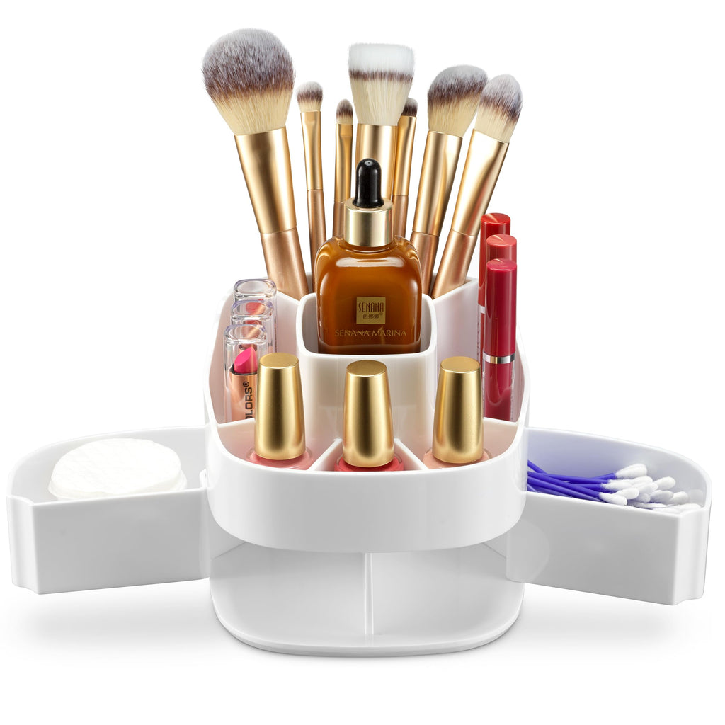 Masirs 360 Rotating Makeup Organizer Countertop, Adjustable Shelf, Clear