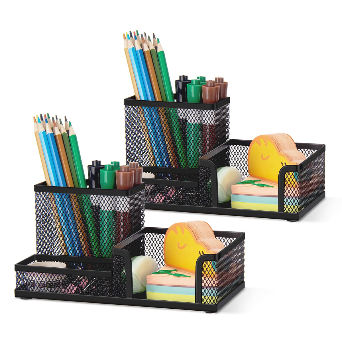 Comix Mesh Pen Holder, Desk Organizer for Home Office, Black