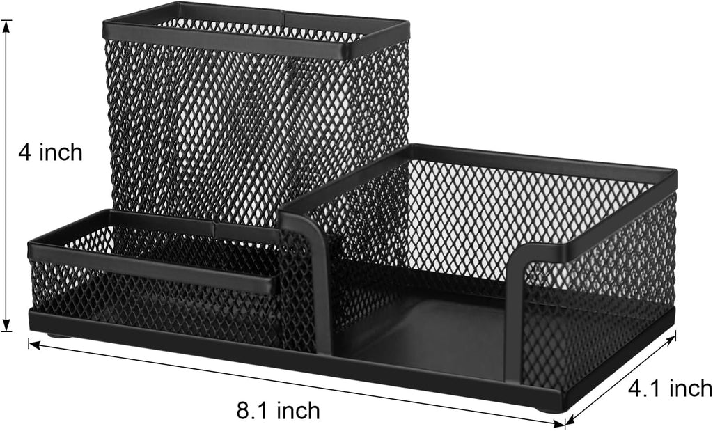 Comix 6 Packs Mesh Pen Holder, Desk Organizer for Home Office, Black
