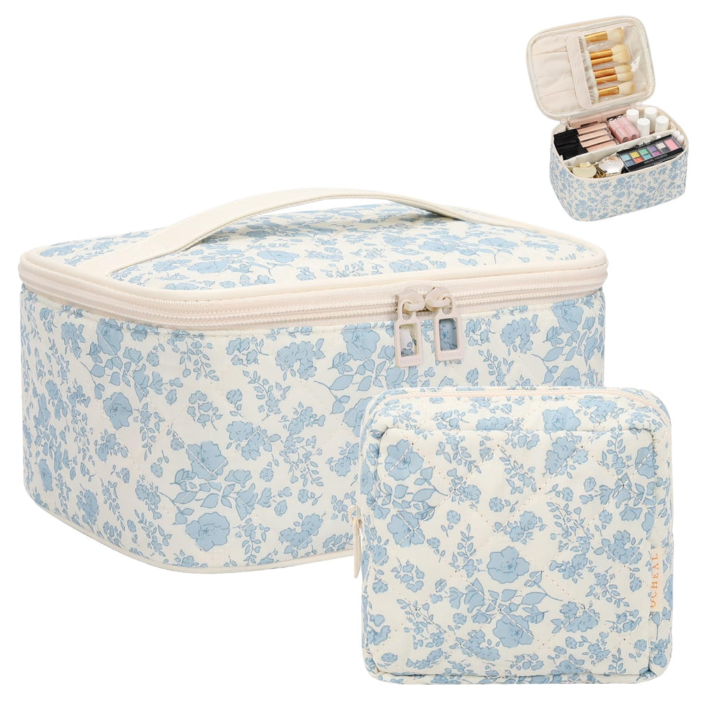 OCHEAL Makeup Bag, Portable Cosmetic Bag Black Make up Case Toiletry Bag