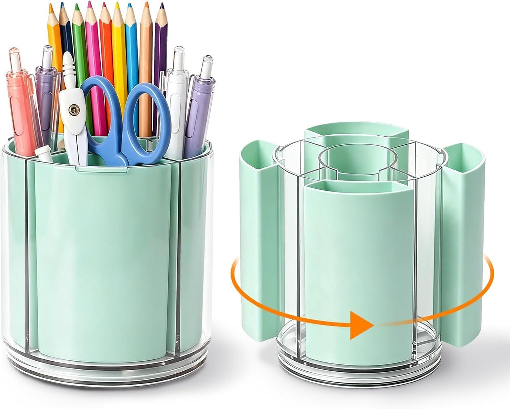 360° Rotating Pen Holder for Desk Adjustable Pencil Organizer, Green